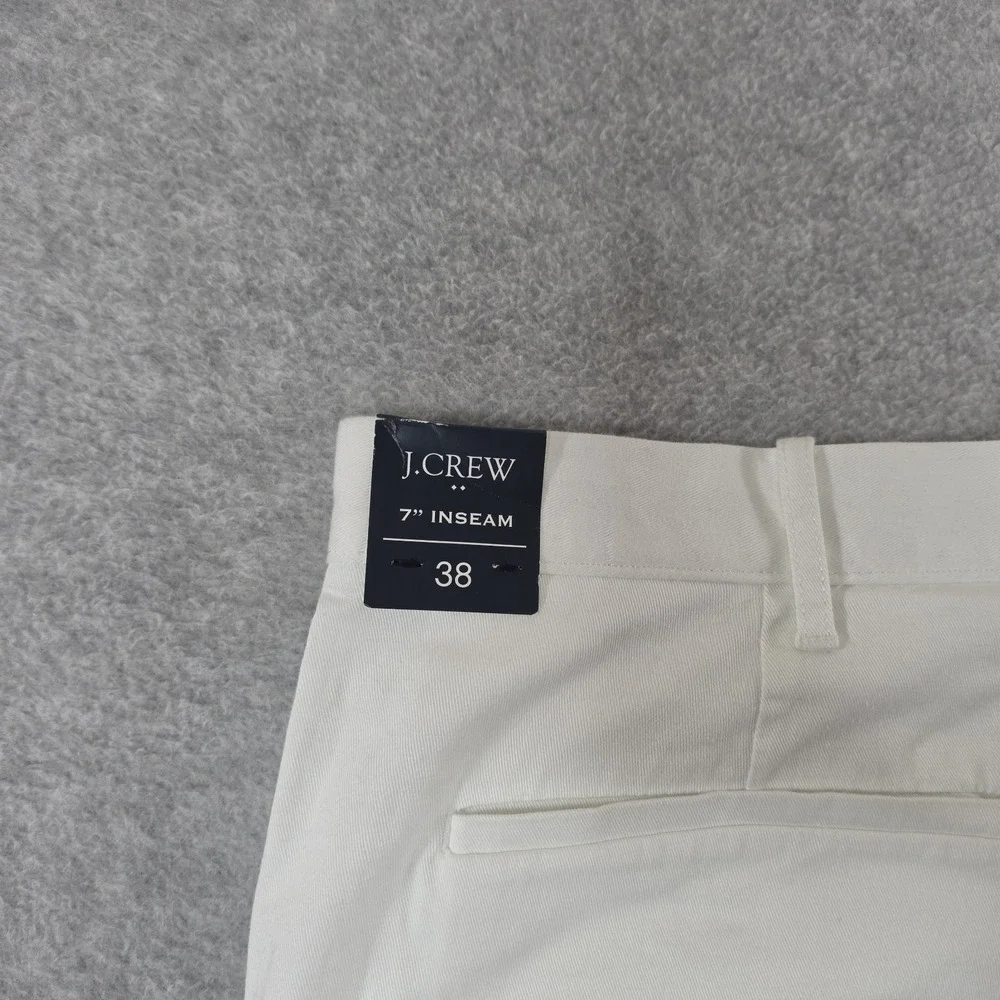 J. Crew 7 Inch Inseam Chino Shorts Men's Size 38 White Classic Fit NWT  $70